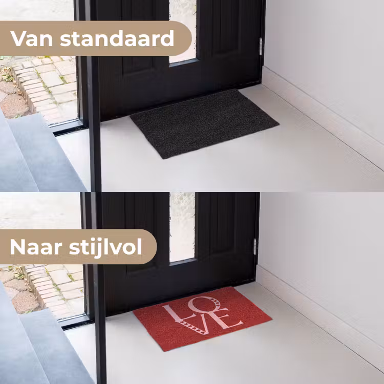 Deurmat - Love - Rood - Hatjes — 3