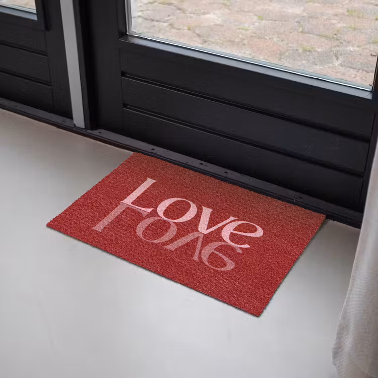 Deurmat - Love - Spiegeling - Rood — 2