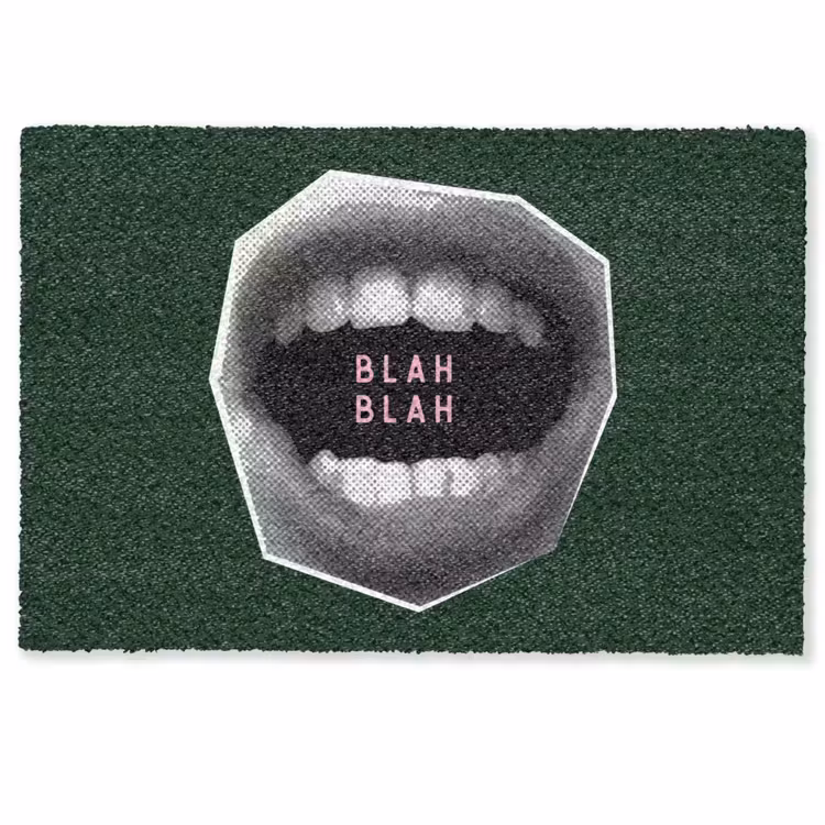 Deurmat - Mond - Groen - Illustratie - BLAH BLAH — 1