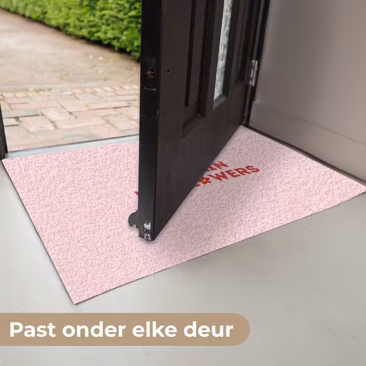 Deurmat - No rain no flowers - Minimalistisch - Roze - Bloem — 7