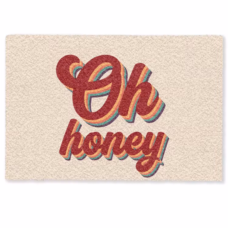 Deurmat - Oh honey - Rood - Schaduw — 1