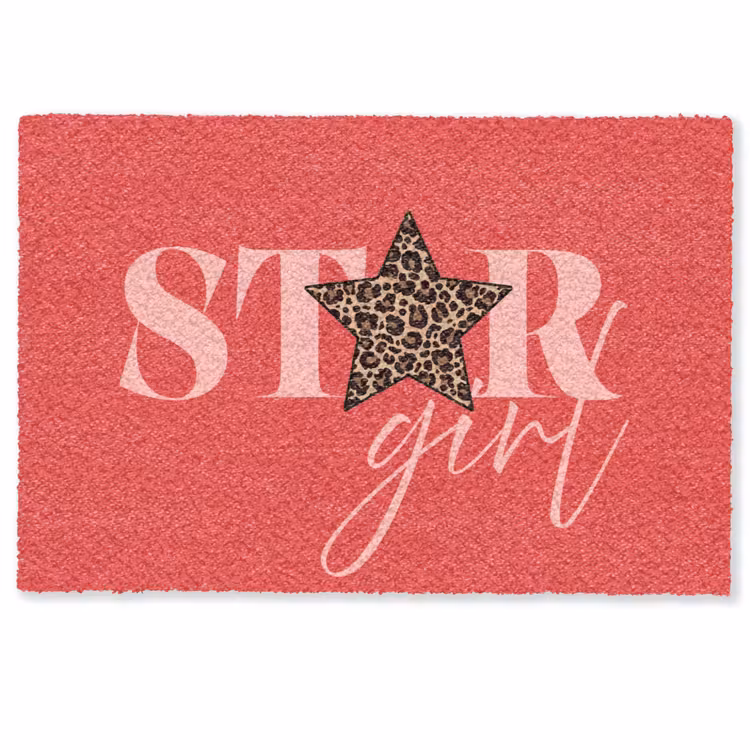 Deurmat - Star girl - Rood - Panter - Ster — 1