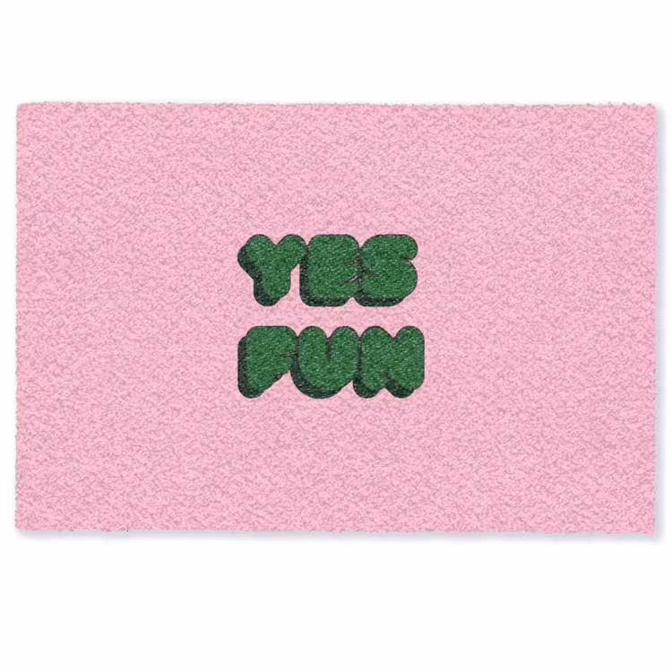 Deurmat - Yes fun - Groen - Roze — 1