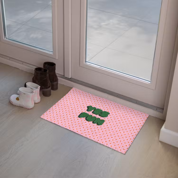 Deurmat - Yes fun - Groen - Roze - Stippen — 8