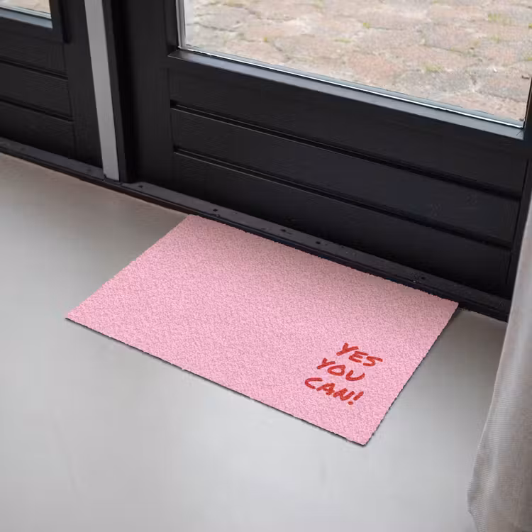 Deurmat - Yes you can do it - Rood - Roze — 2