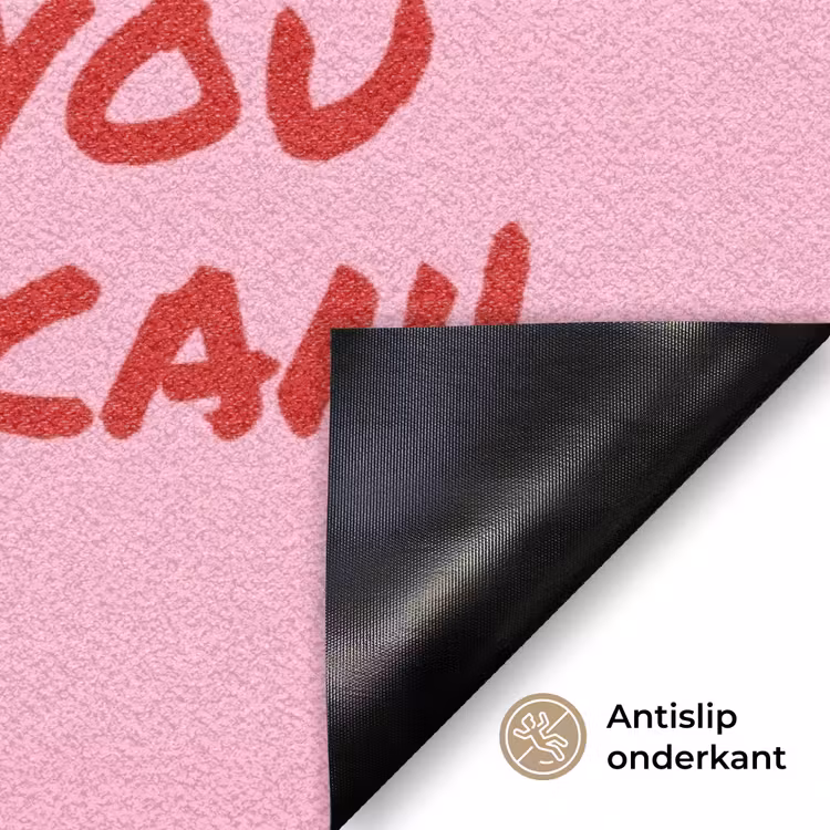 Deurmat - Yes you can do it - Rood - Roze — 6