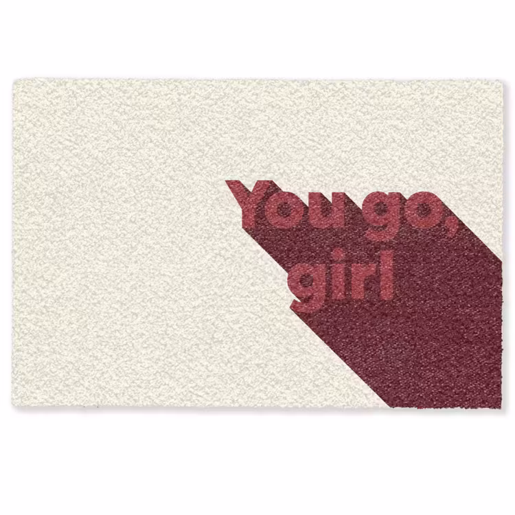 Deurmat - you go girl - 3D - Rood — 1