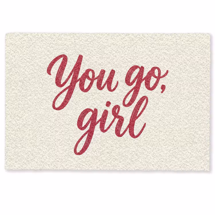 Deurmat - you go girl - Rood - Wit — 1
