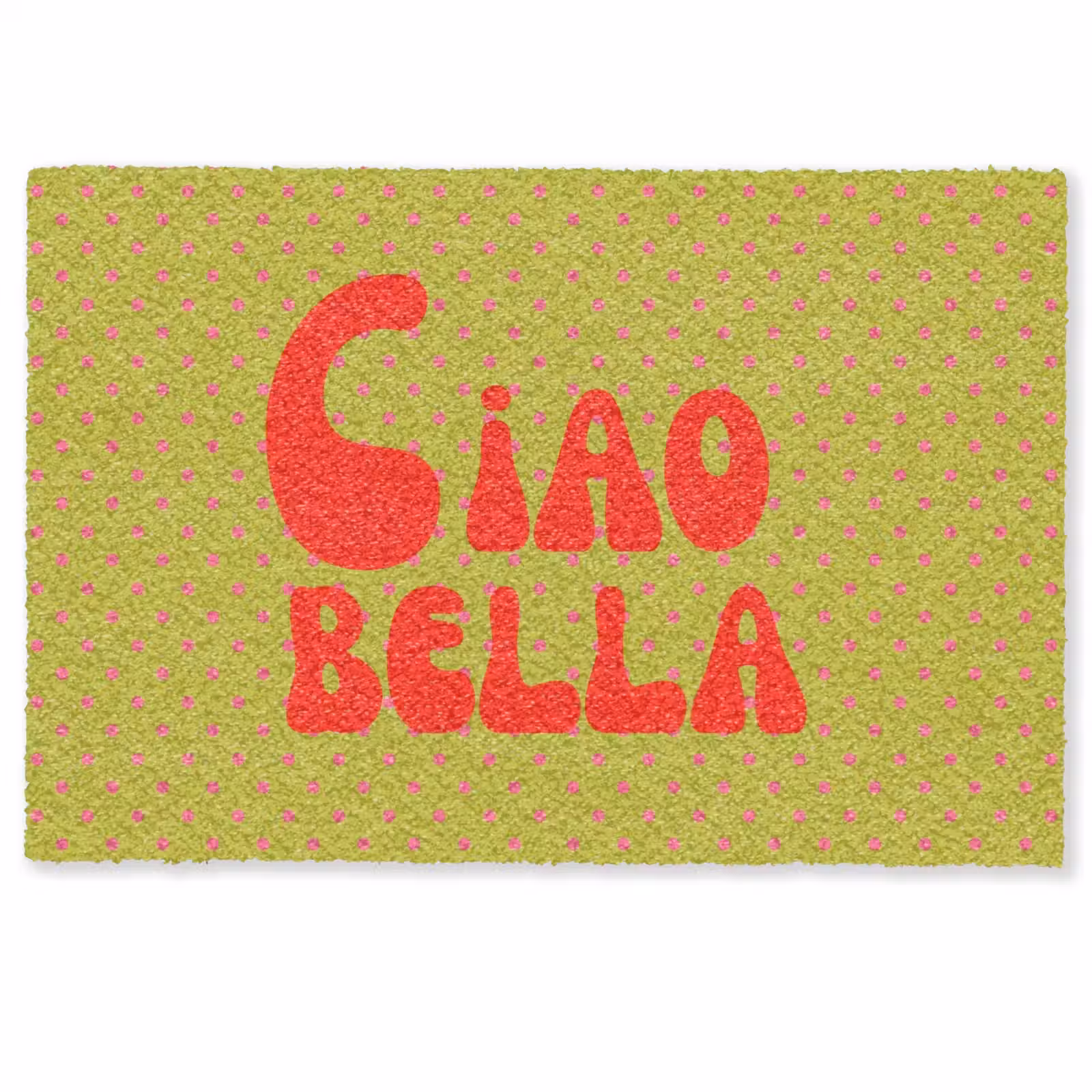 Deurmat - Ciao bella - Rood - Groen - Stippen — 1