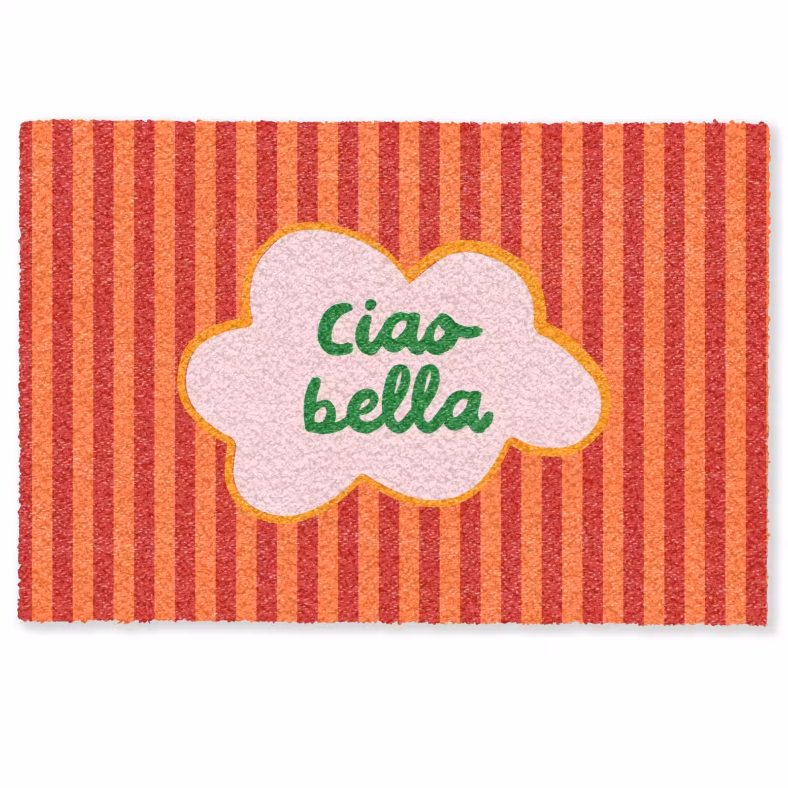 Deurmat - Ciao bella - Tekstwolk - Strepen - Oranje — 1