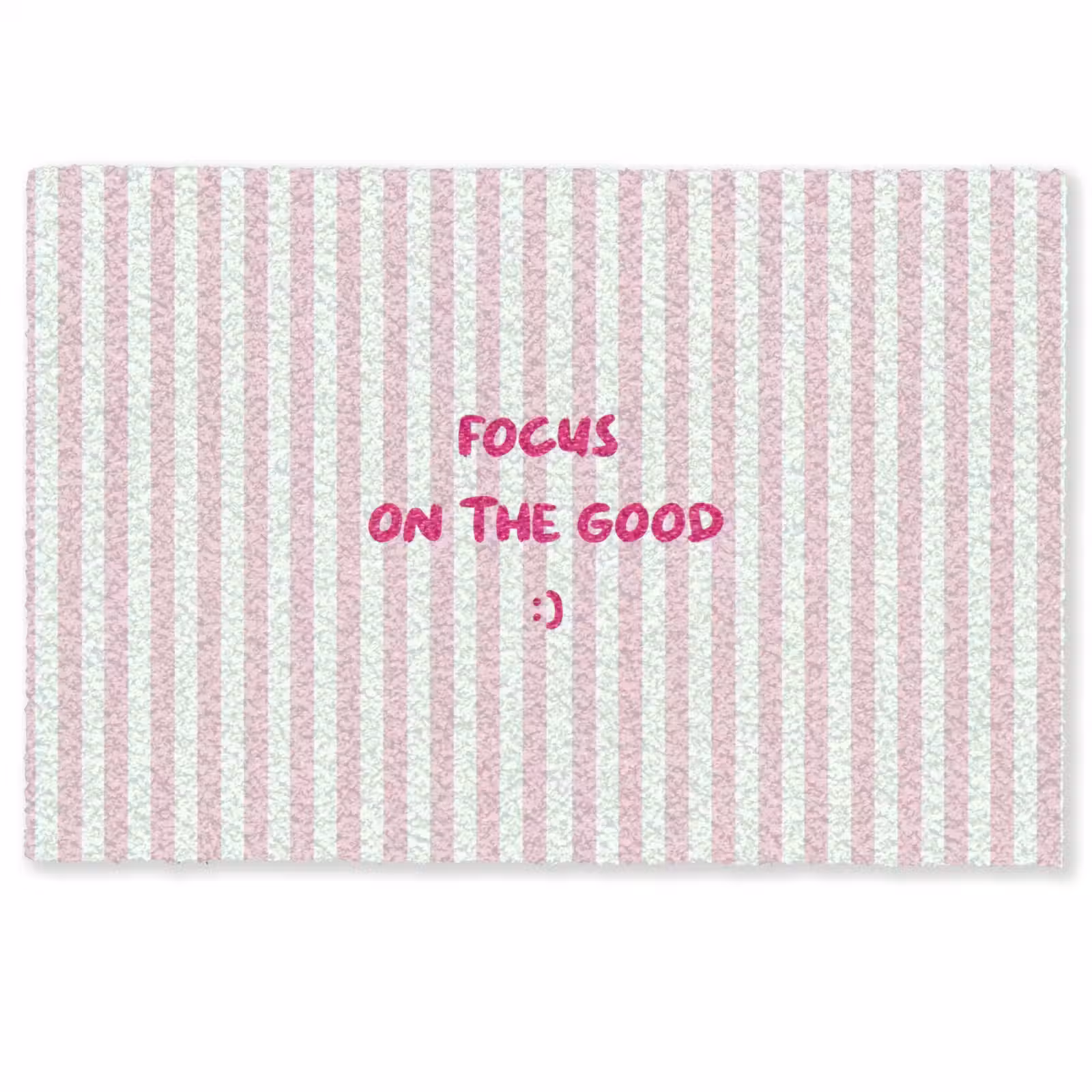 Deurmat - Focus on the good - Strepen - Roze - Smiley — 1