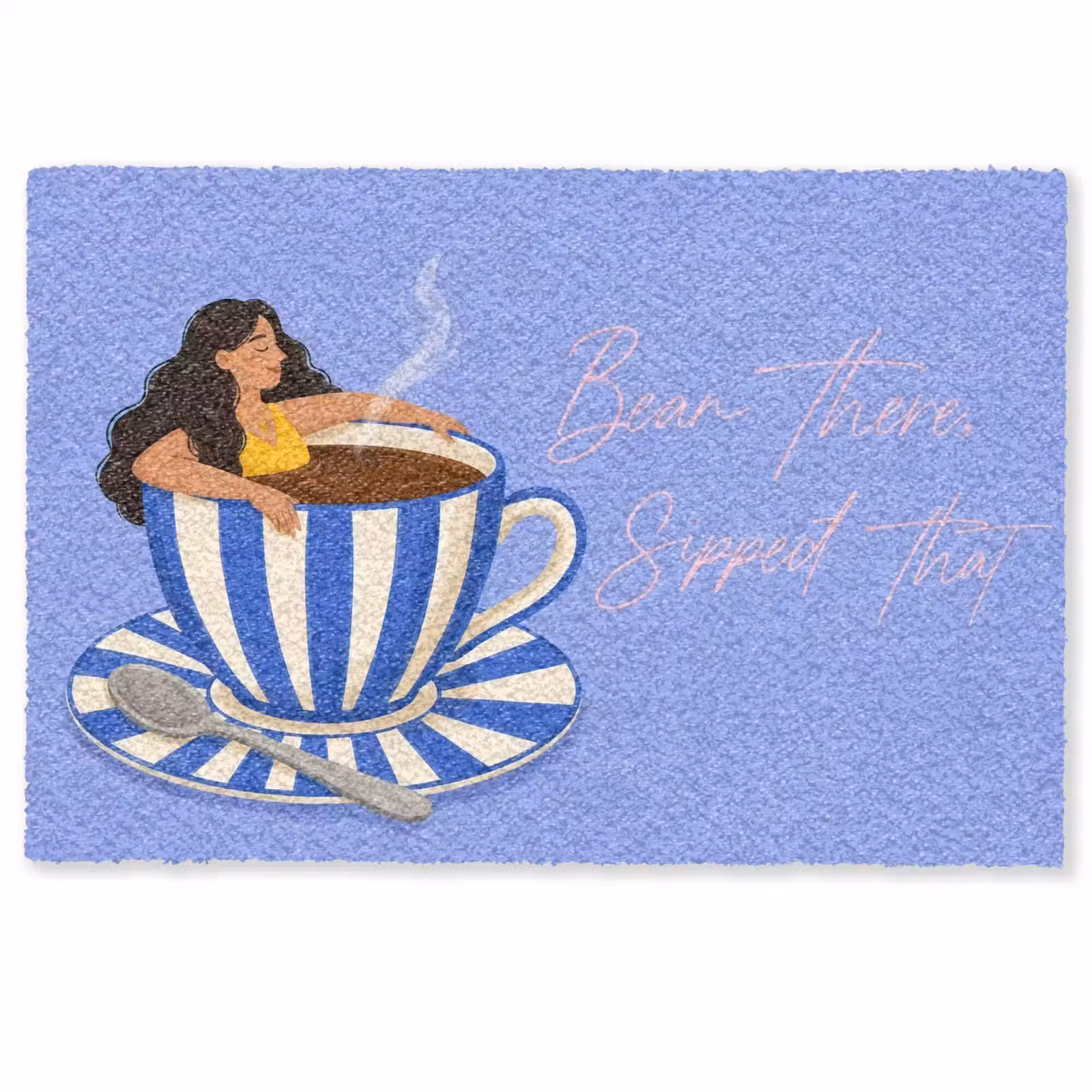 Deurmat - Mok - Koffie - Vrouw - Paars — 1