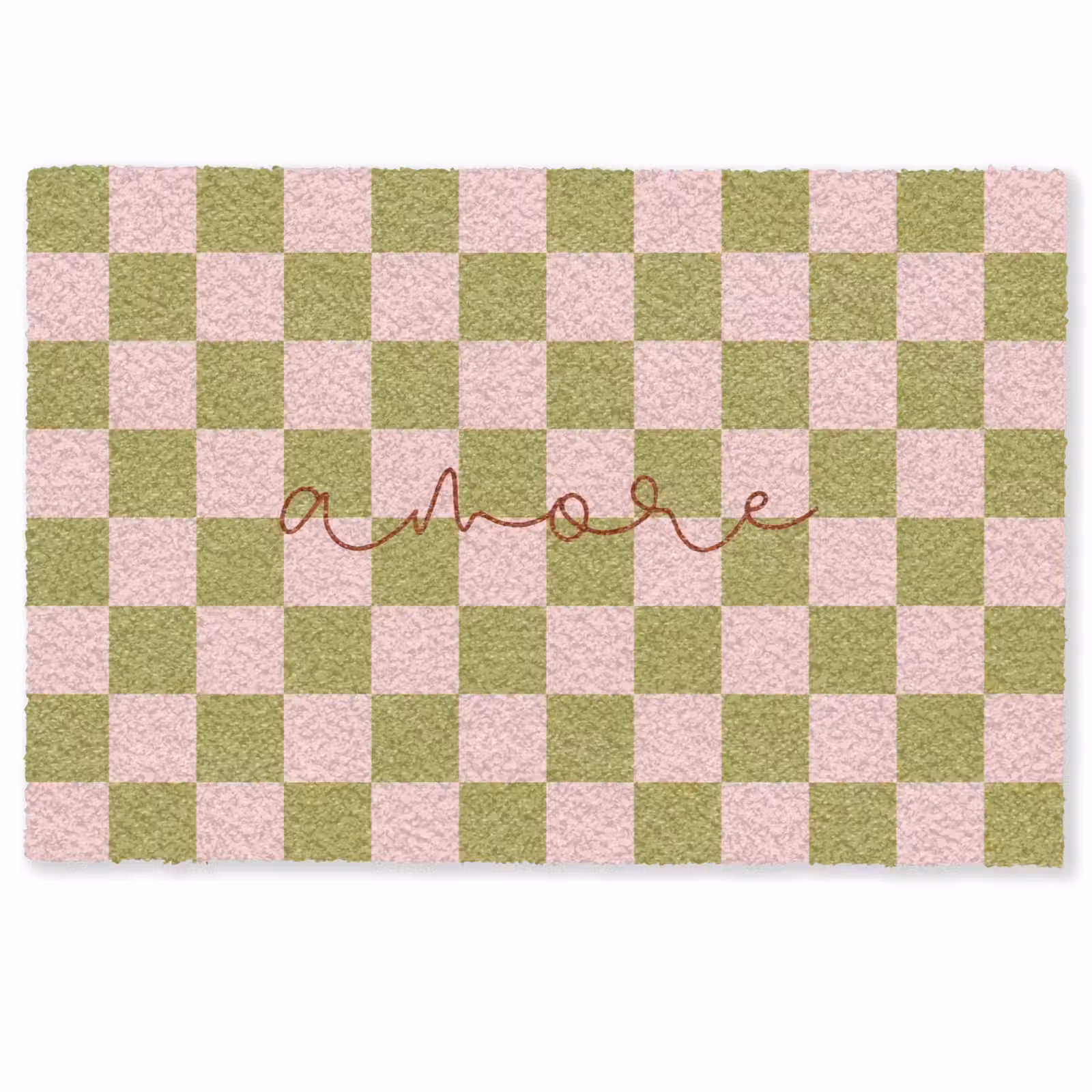 Deurmat - Patroon - Geblokt - Olijfgroen - Amore — 1