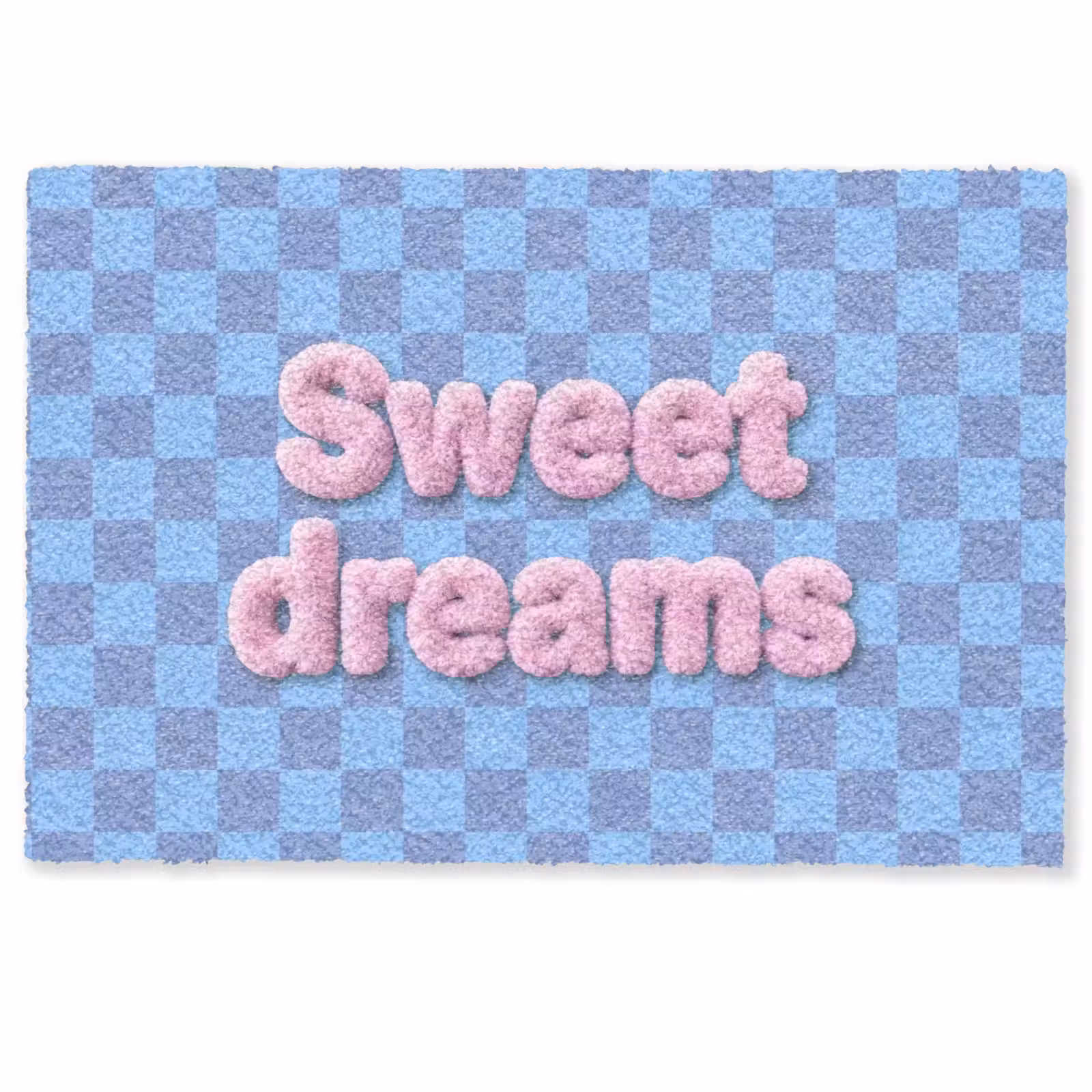 Deurmat - Sweet dreams - Vierkanten - Roze - Blauw — 1