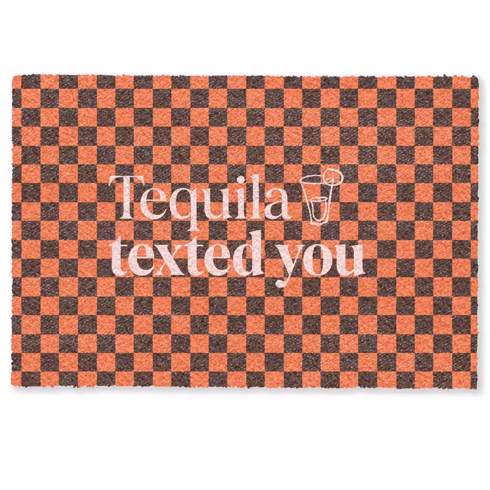 Deurmat - Tequila texted you - Glas - Vierkanten - Oranje — 1