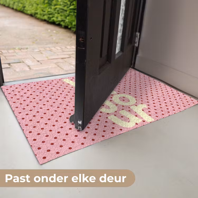 Deurmat - Bonjour - Stippen - Roze- Geel — 7