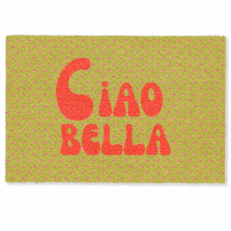 Deurmat - Ciao bella - Rood - Groen - Stippen — 1