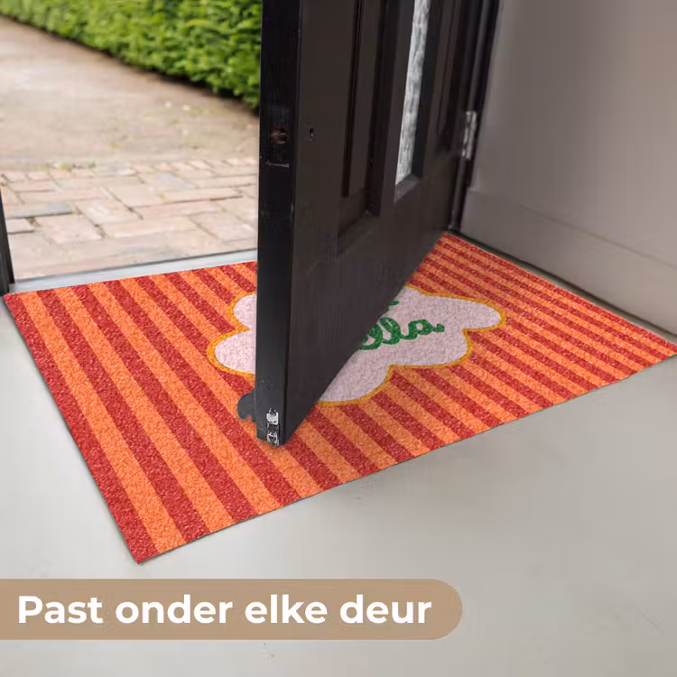 Deurmat - Ciao bella - Tekstwolk - Strepen - Oranje — 7