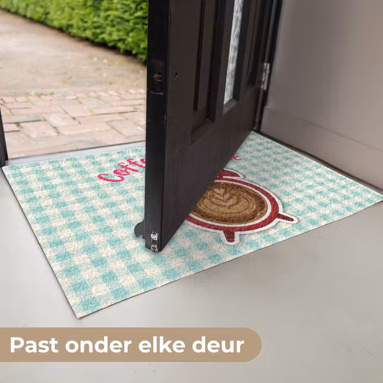 Deurmat - Koffie - Klok - Groen — 7