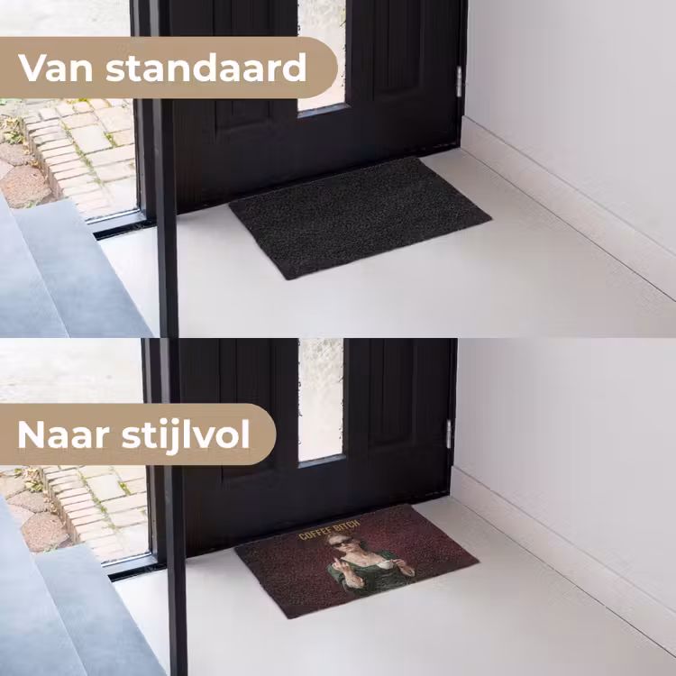 Deurmat - Koffie - Vrouw - Middelvinger — 3