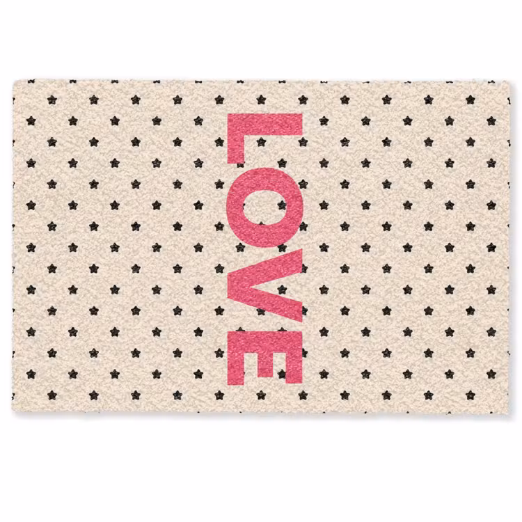 Deurmat - Love - Stippen - Roze — 1