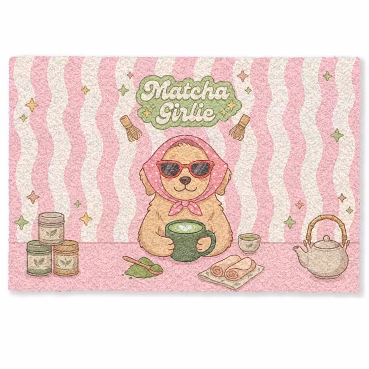 Deurmat - Matcha - Hond - Roze - Groen — 1