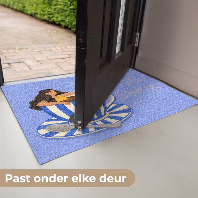 Deurmat - Mok - Koffie - Vrouw - Paars — 7