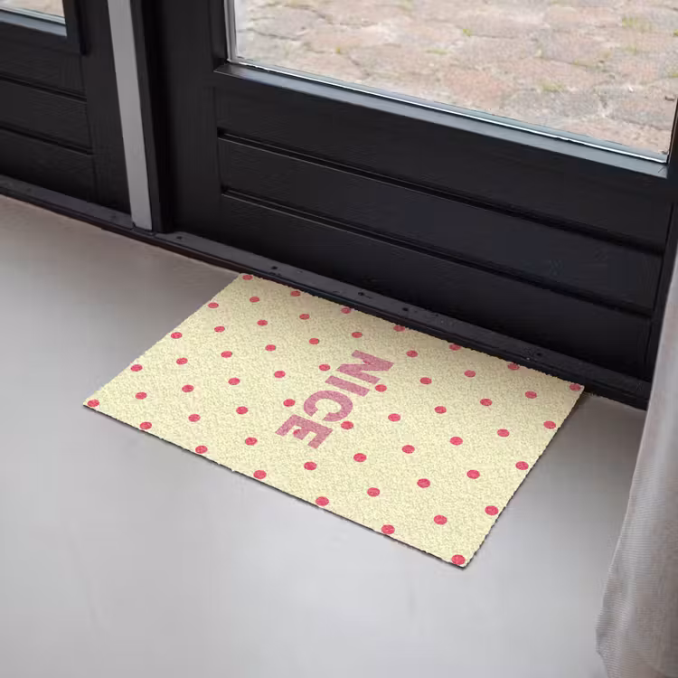 Deurmat - Nice - Stippen - Roze - Geel — 2