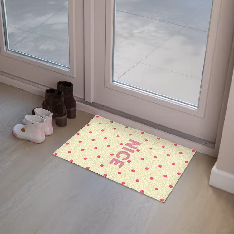 Deurmat - Nice - Stippen - Roze - Geel — 8