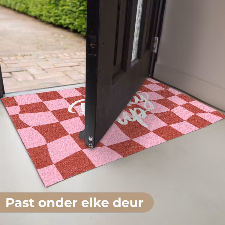 Deurmat - Pinky up - Geblokt - Bordeauxrood — 7