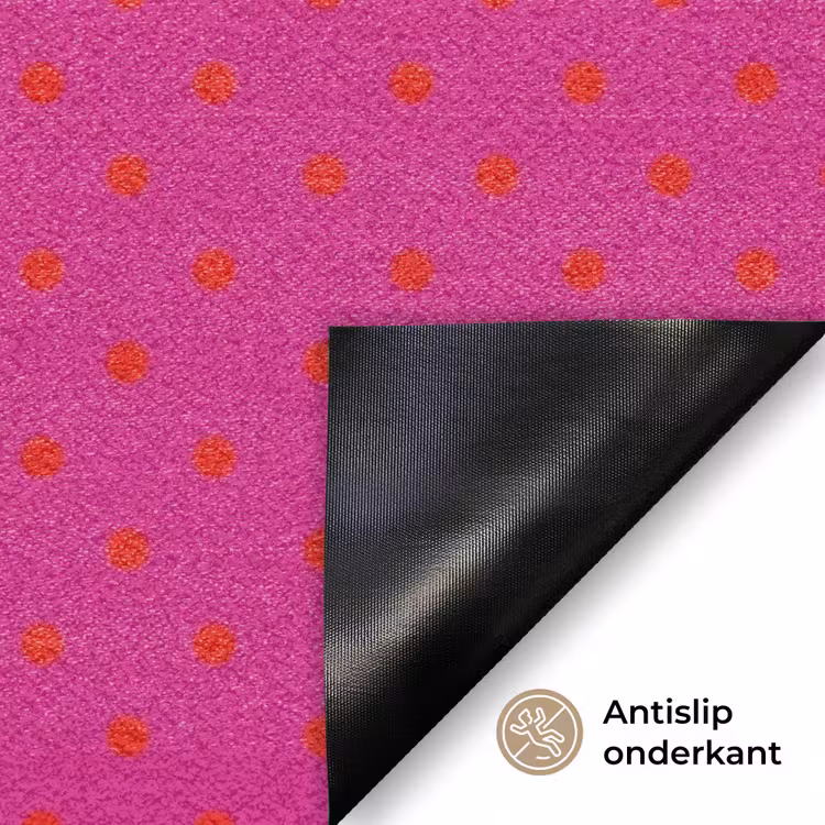 Deurmat - Smile - Stippen - Geel - Smiley - Roze — 6