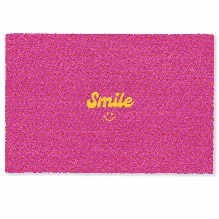 Deurmat - Smile - Stippen - Roze — 1