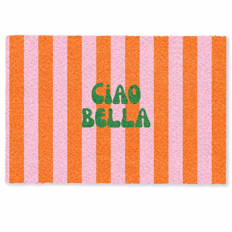 Deurmat - Strepen - Oranje - Verticaal - Ciao bella — 1