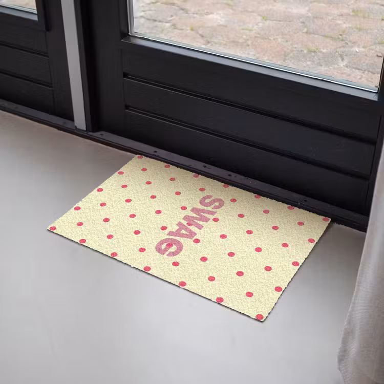 Deurmat - Swag - Roze - Stippen - Geel — 2