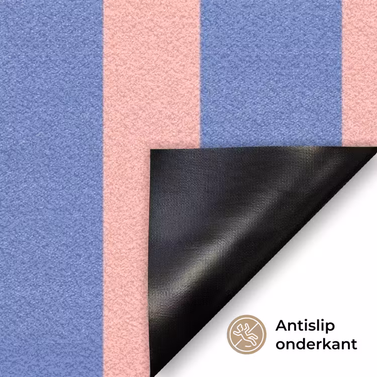 Deurmat - Try again - Strepen - Roze - Verticaal - Blauw — 6
