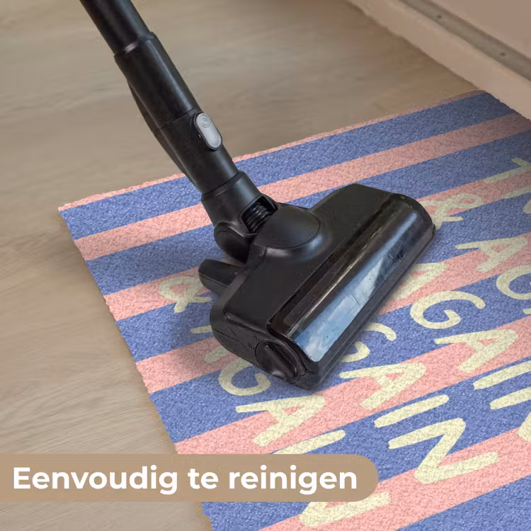 Deurmat - Try again - Strepen - Roze - Verticaal - Blauw — 9