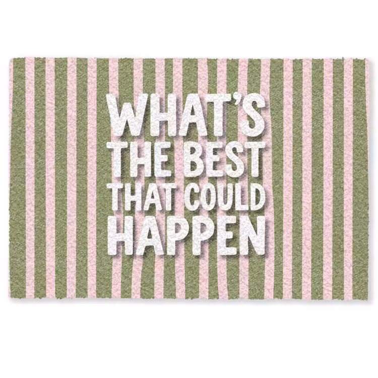 Deurmat - What's the best that could happen - Strepen - Groen - Roze — 1