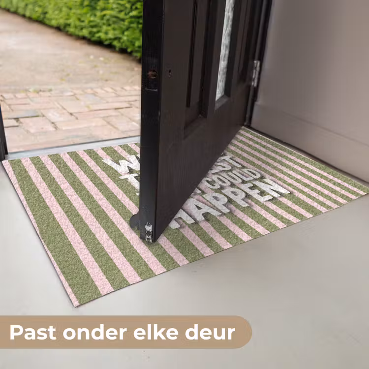 Deurmat - What's the best that could happen - Strepen - Groen - Roze — 7