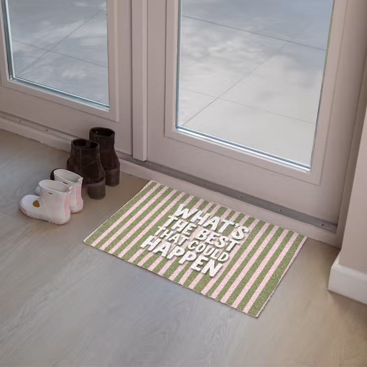 Deurmat - What's the best that could happen - Strepen - Groen - Roze — 8