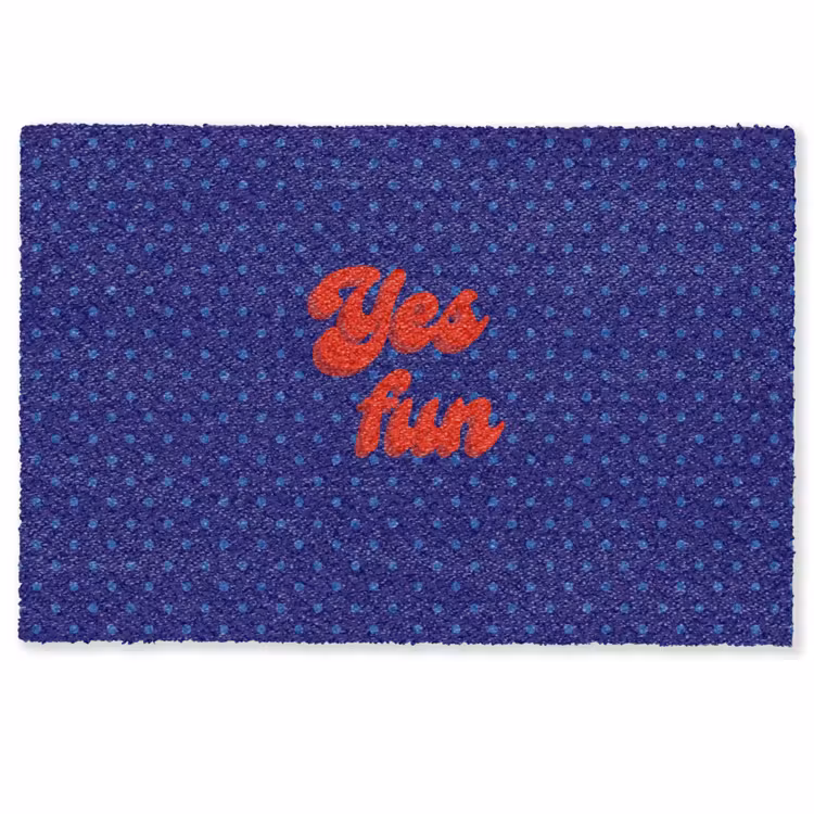 Deurmat - Yes fun - Rood - Blauw - Stippen — 1