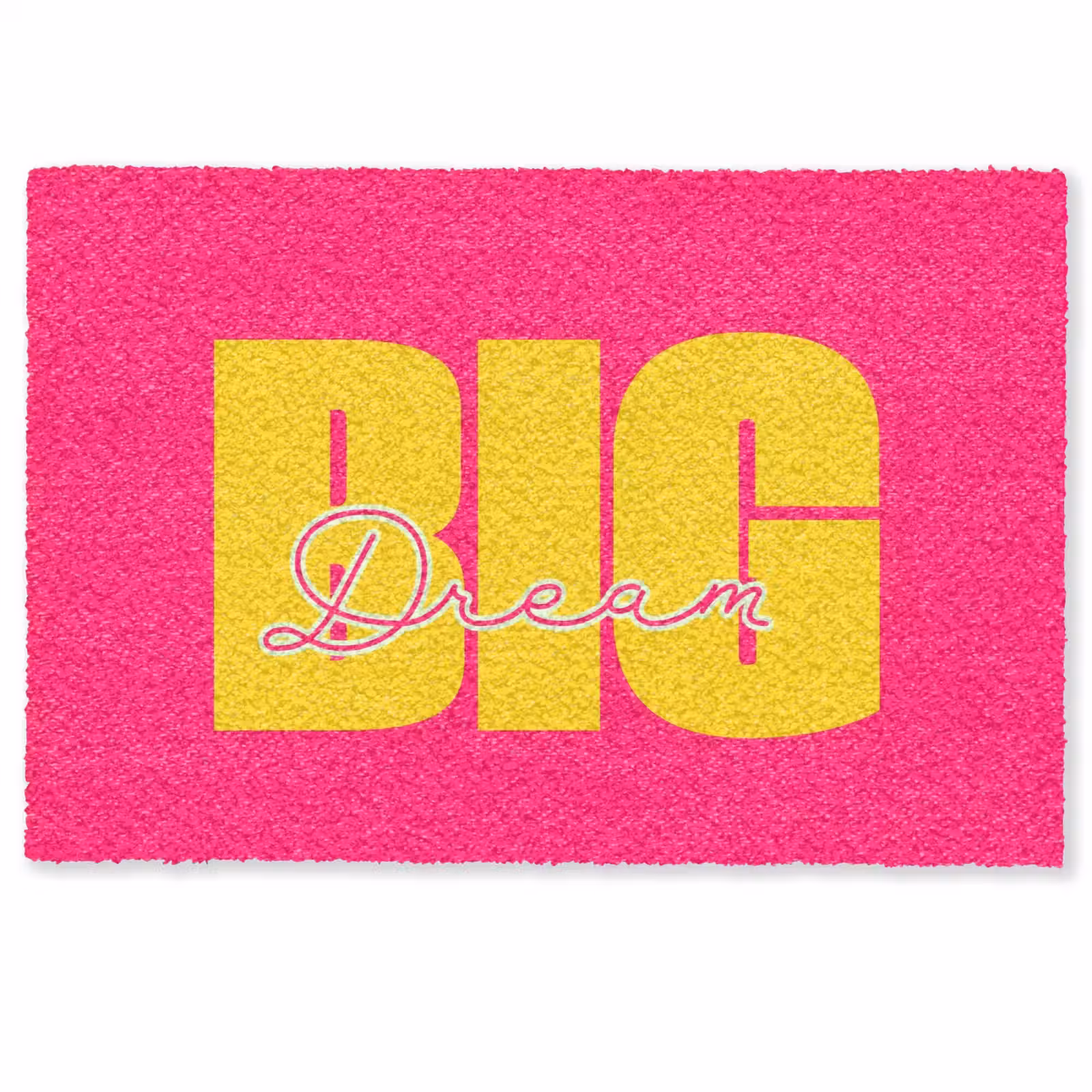 Deurmat - Dream big - Roze - Geel - Minimalistisch — 1