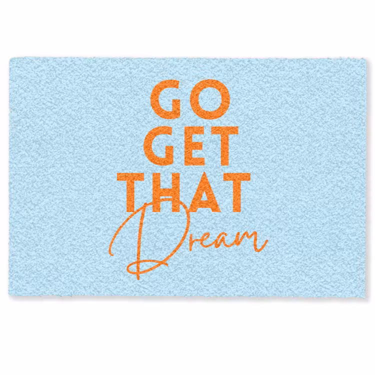 Deurmat - Blauw - Oranje - Tekst — 1