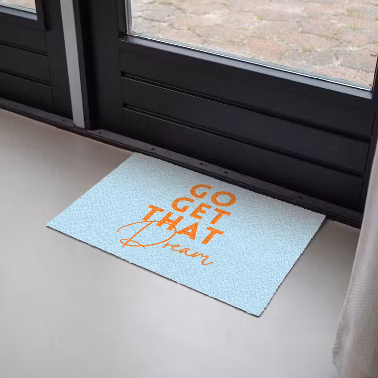 Deurmat - Blauw - Oranje - Tekst — 2