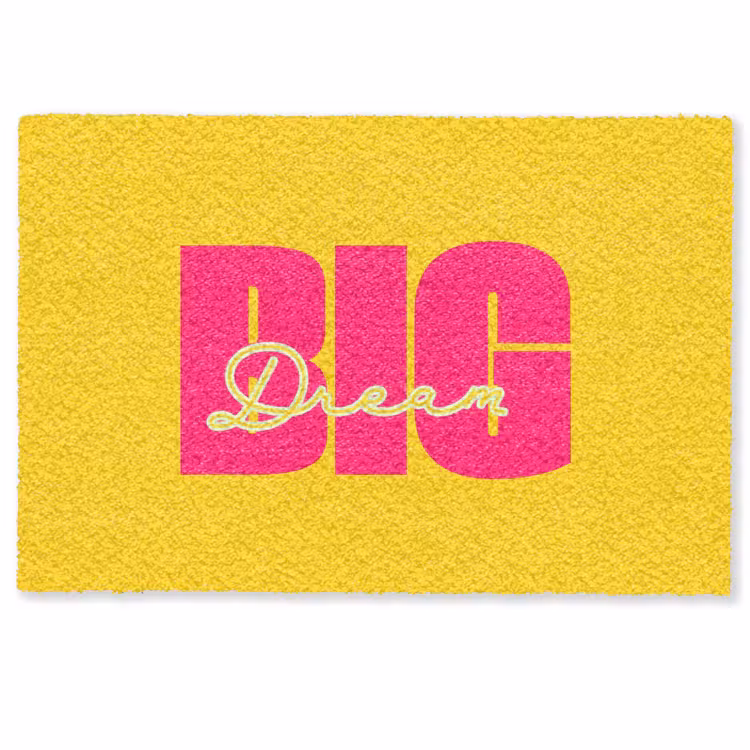 Deurmat - Dream big - Geel - Roze — 1