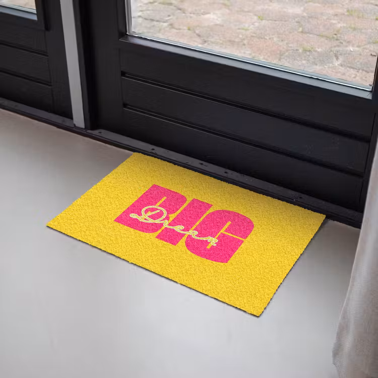 Deurmat - Dream big - Geel - Roze — 2