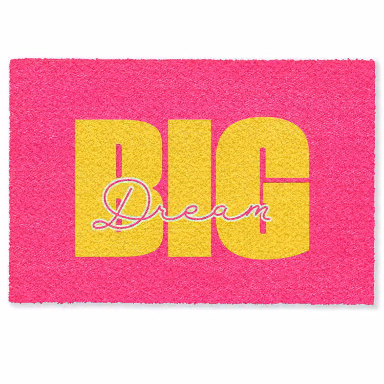 Deurmat - Dream big - Roze - Geel - Minimalistisch — 1