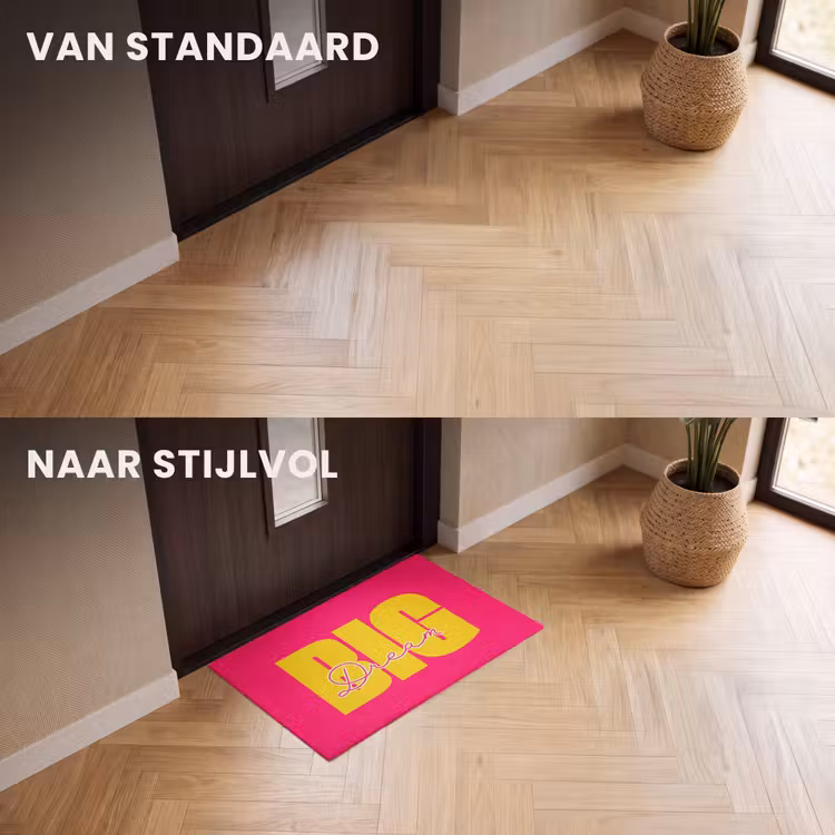 Deurmat - Dream big - Roze - Geel - Minimalistisch — 3