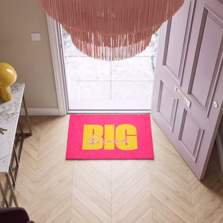 Deurmat - Dream big - Roze - Geel - Minimalistisch — 4