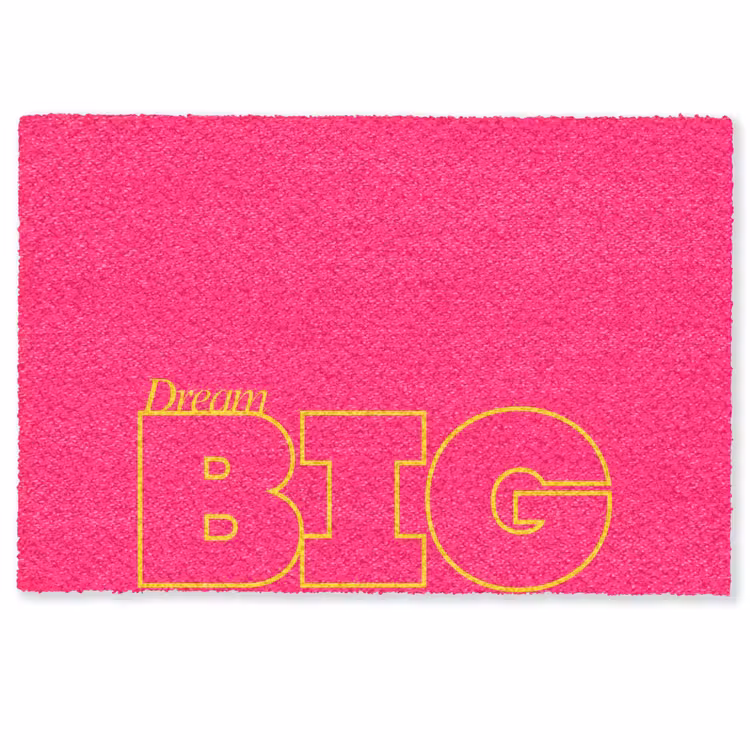 Deurmat - Minimalistisch - Roze - Dream big - Grafisch — 1