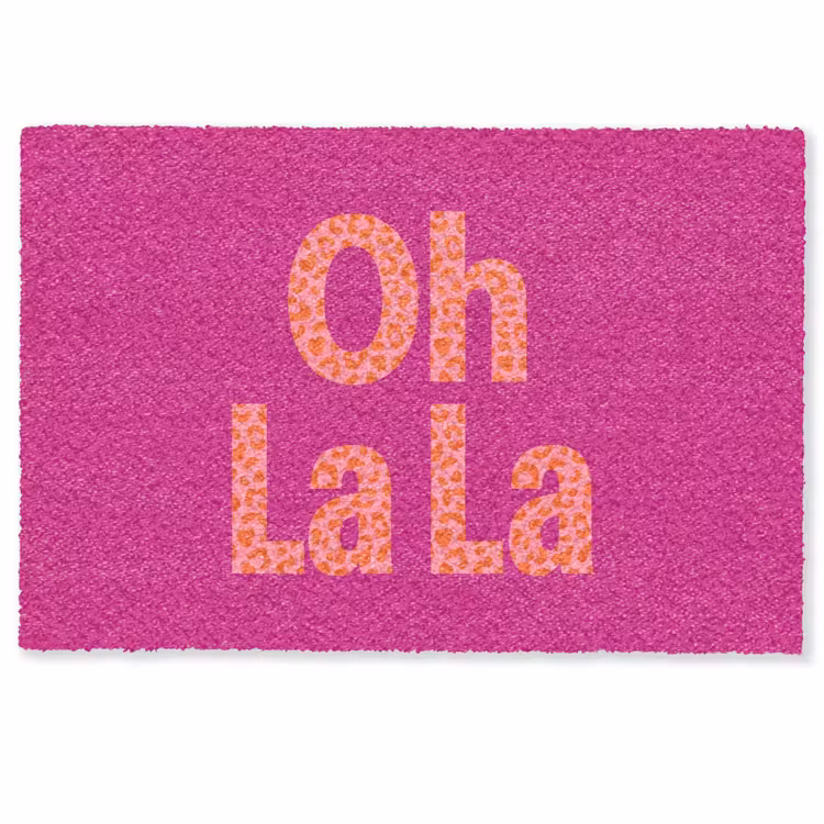 Deurmat - Oh la la - Luipaardprint - Roze — 1